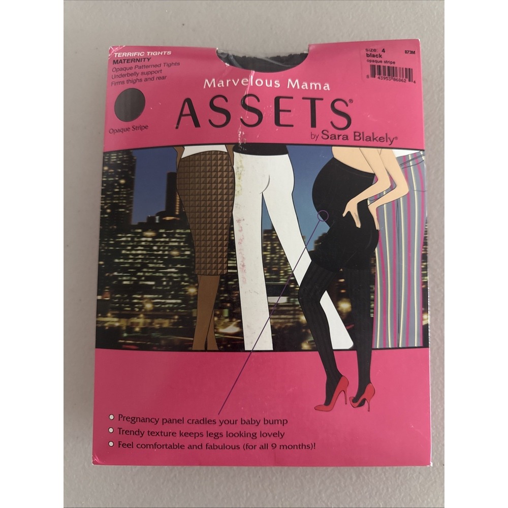 Assets, Maternity, Underbelly Support, Tights, Black Size 4 170-220 lbs M15